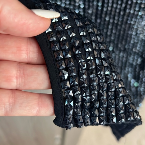 NWT $498 JOIE Malloren pencil geo sequin skirt midnight 2 - Picture 9 of 15